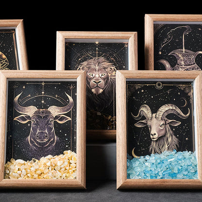 Sternzeichen Fotorahmen 🔮 | Persönliches Geschenk mit Heilsteinen – Energie, Schutz & Glück ✨
