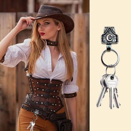 Buchstaben-Schlüsselanhänger im Western-Cowboy-Stil