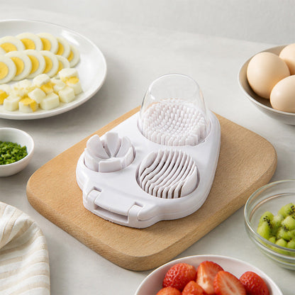 🍳 Schluss mit zerbröckelten Eiern! Der 3-in-1 Schneider für perfekte Scheiben & Würfel ✨