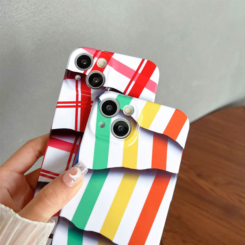 🌈Telefonhülle mit farblich kontrastierenden Streifen📱