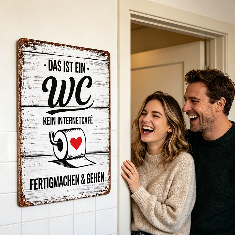 Lustiges Toilettenschild im Vintage-Stil – Deko mit Humor 🚻✨