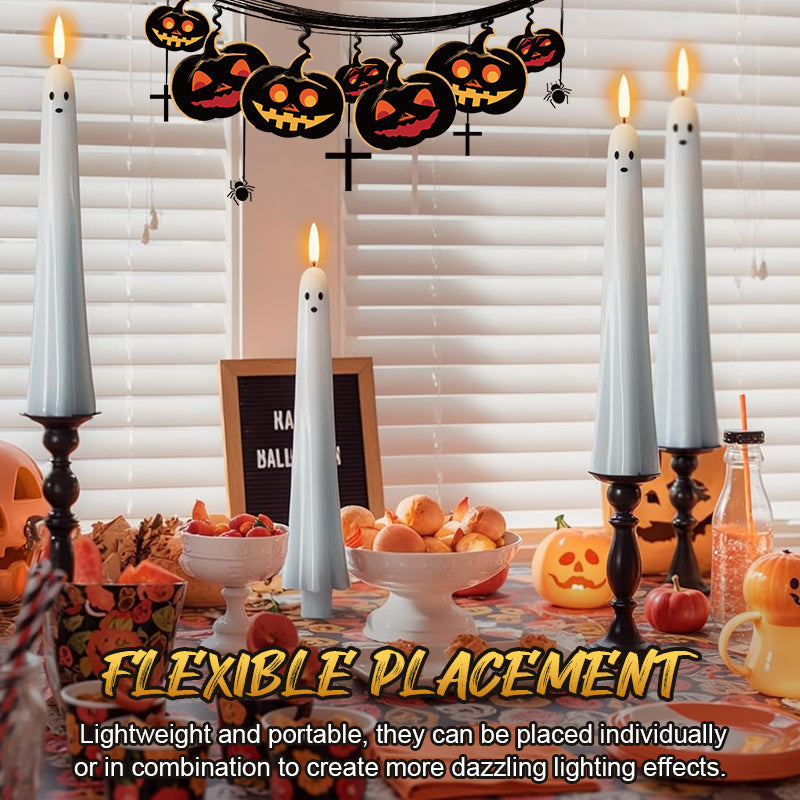 🎃👻 Fernbedienbare Geister-LED-Kerze mit 3D-Flamme 👻🎃