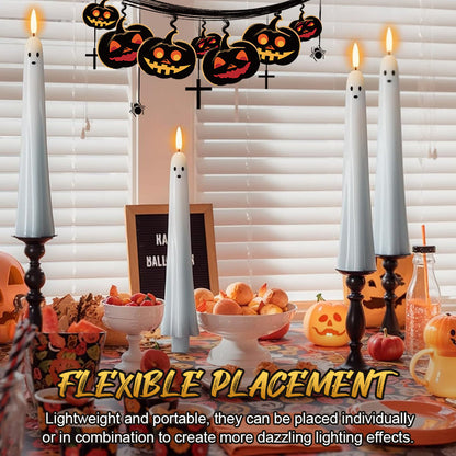 🎃👻 Fernbedienbare Geister-LED-Kerze mit 3D-Flamme 👻🎃