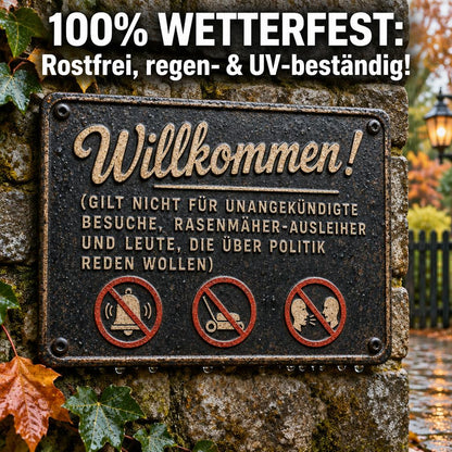 Endlich Ruhe an der Haustür: Das witzige Vintage-Metallschild für ungestörte Privatsphäre