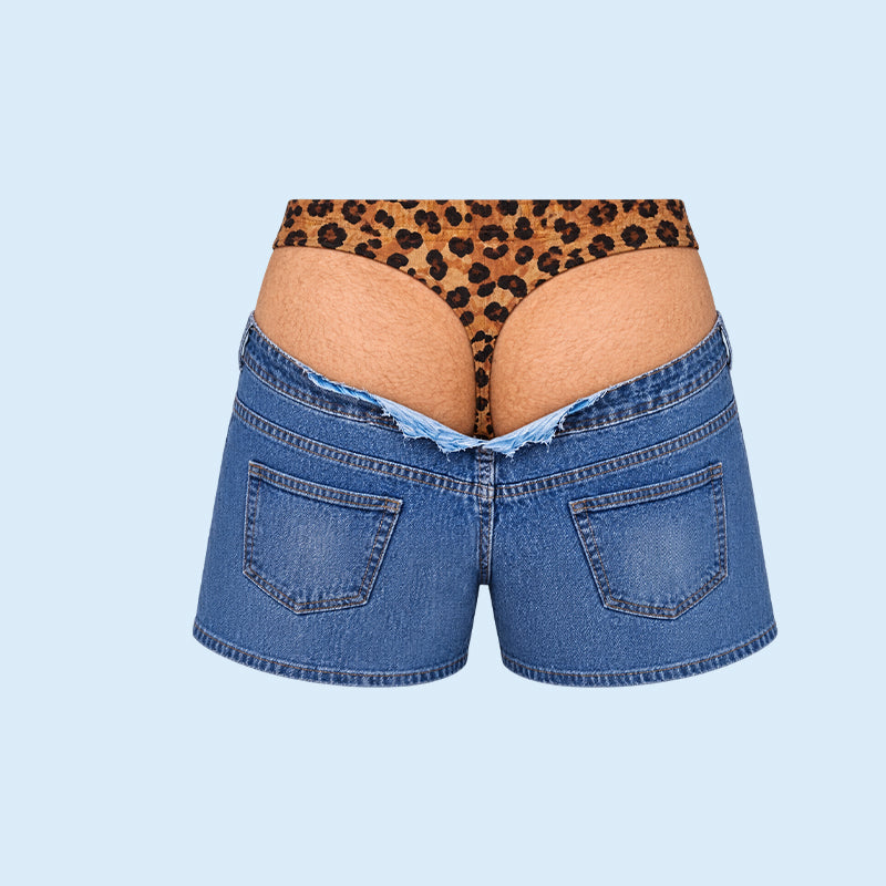 😂 Jeans-Look trifft Leopard: Die coolste Badeshorts für den Sommer 🌊