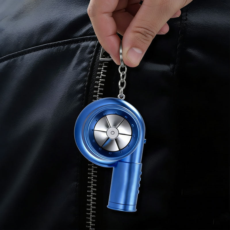 Turbo-Schlüsselanhänger mit Sound & LED – Spinnende Turbine für Autofans 🏎️💨