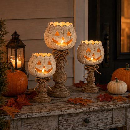 🕯️ Hol dir die gemütlichste Herbststimmung nach Hause: Kürbis-Kerzenhalter 🎃