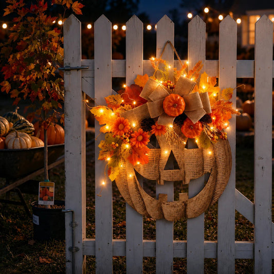🎃✨ Bringen Sie Ihr Zuhause zum Strahlen! Der Leuchtende Jute-Kürbiskranz für Ein Unwiderstehlich Gemütliches Heim!