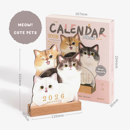 🔥 30% RABATT im Winter-SALE! 📅 3D Schreibtischkalender | Katze & Hund Design 🐾🎁