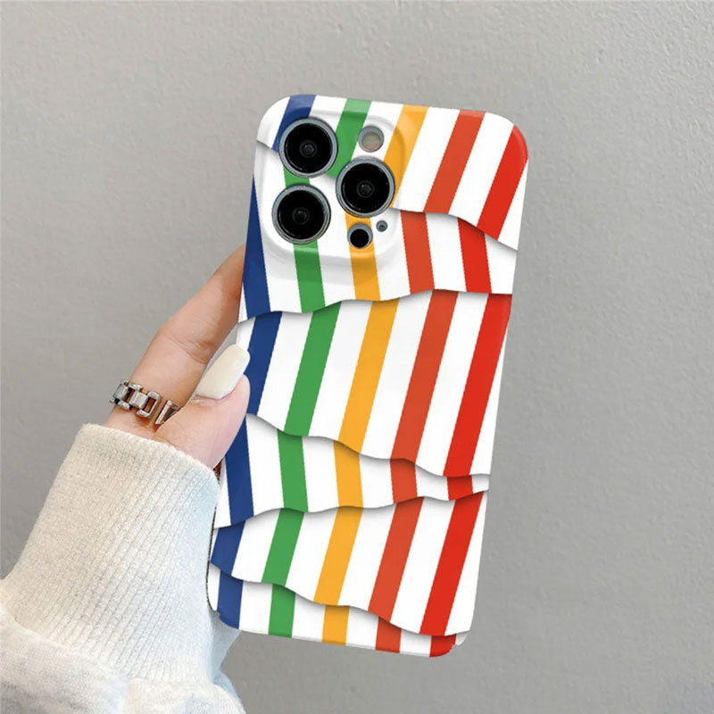 🌈Telefonhülle mit farblich kontrastierenden Streifen📱