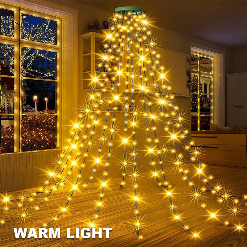LED-Ring-Wasserfall-Weihnachtsbaumlichter 🎄