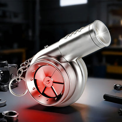 Turbo-Schlüsselanhänger mit Sound & LED – Spinnende Turbine für Autofans 🏎️💨