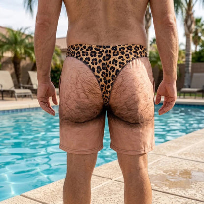 😂 Jeans-Look trifft Leopard: Die coolste Badeshorts für den Sommer 🌊