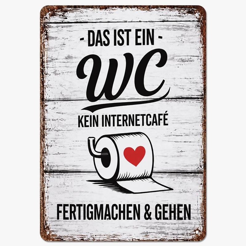 Lustiges Toilettenschild im Vintage-Stil – Deko mit Humor 🚻✨