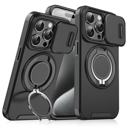 🍎🔄 iPhone Panzerhülle: Mit 360° Stativ-Ring & Schiebbarer Kamera-Abdeckung 📸
