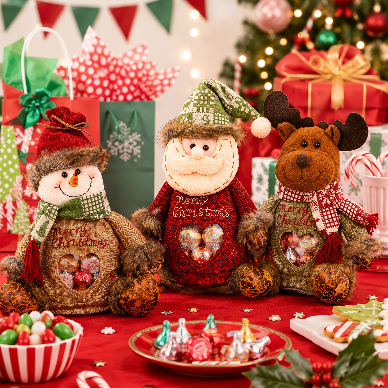 🎅 Süßer Weihnachts-Geschenkbeutel mit 3D-Figur – Das herzerwärmende Highlight, das Kinderaugen zum Leuchten bringt!