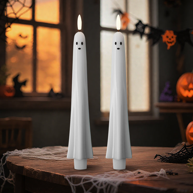 🎃👻 Fernbedienbare Geister-LED-Kerze mit 3D-Flamme 👻🎃
