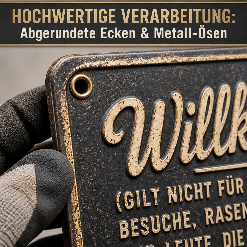 Endlich Ruhe an der Haustür: Das witzige Vintage-Metallschild für ungestörte Privatsphäre