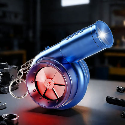Turbo-Schlüsselanhänger mit Sound & LED – Spinnende Turbine für Autofans 🏎️💨