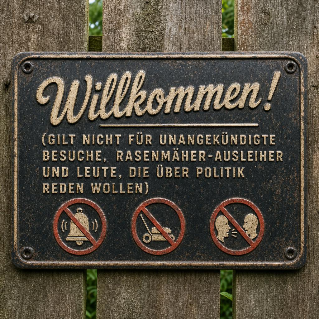 Endlich Ruhe an der Haustür: Das witzige Vintage-Metallschild für ungestörte Privatsphäre
