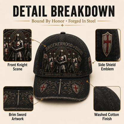 Wahre Werte Sterben Nie! ⚔️ Brotherhood of Knights Vintage Cap – Ein Symbol für Ehre, Mut & Unbrechbare Treue 🛡️🔥