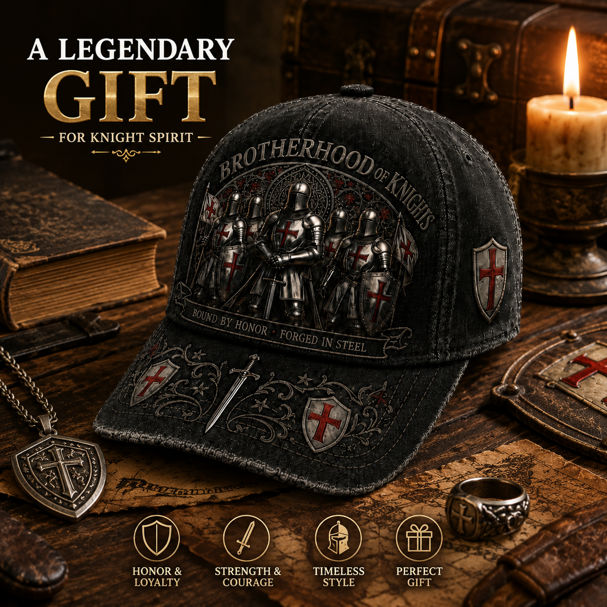 Wahre Werte Sterben Nie! ⚔️ Brotherhood of Knights Vintage Cap – Ein Symbol für Ehre, Mut & Unbrechbare Treue 🛡️🔥