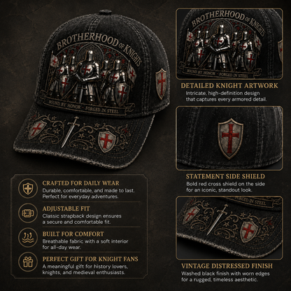 Wahre Werte Sterben Nie! ⚔️ Brotherhood of Knights Vintage Cap – Ein Symbol für Ehre, Mut & Unbrechbare Treue 🛡️🔥