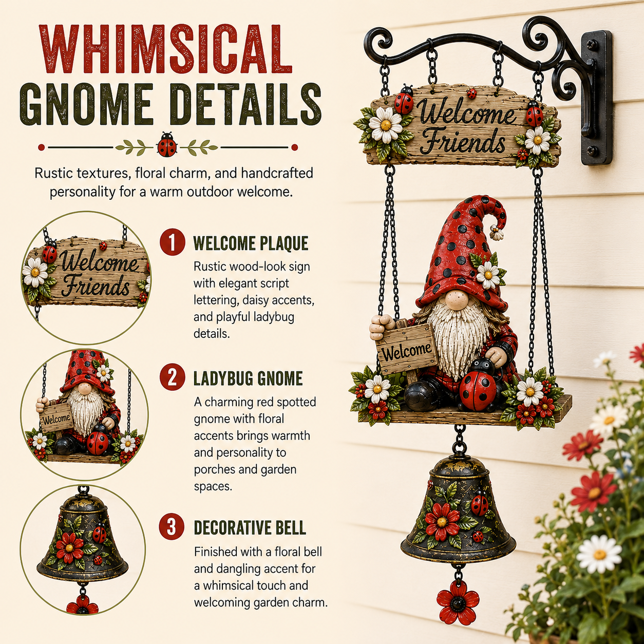 🔔 Rustikale Wanddekoration mit Vintage-Glocke — Ein echter Blickfang für Haus & Garten! 🌼