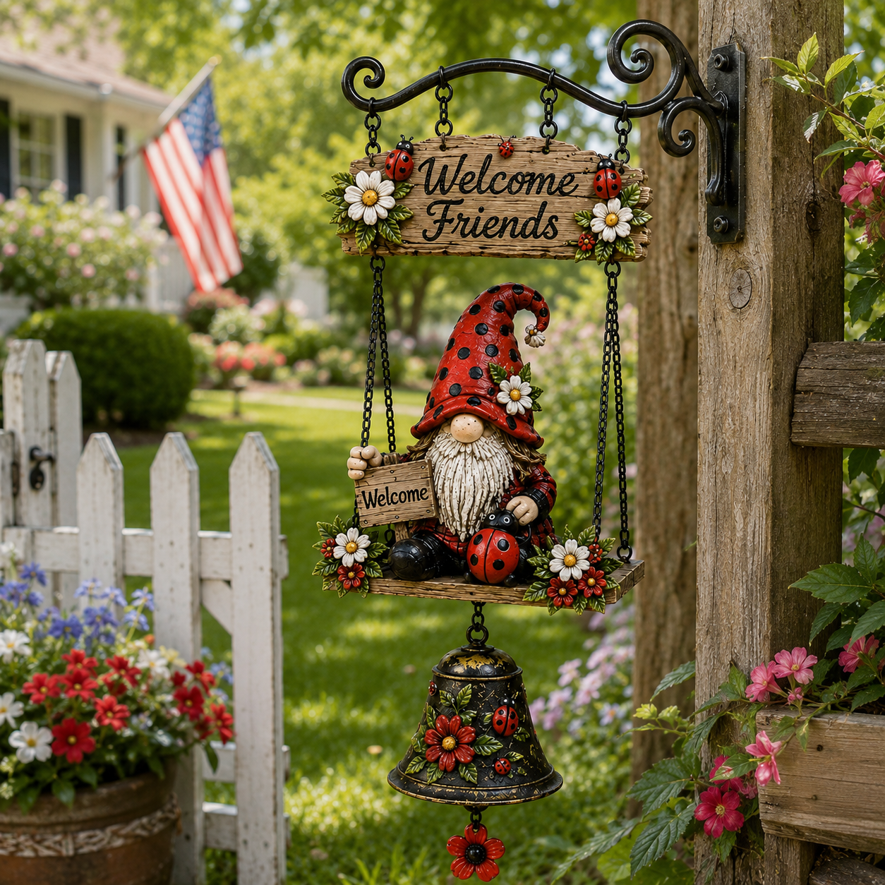 🔔 Rustikale Wanddekoration mit Vintage-Glocke — Ein echter Blickfang für Haus & Garten! 🌼