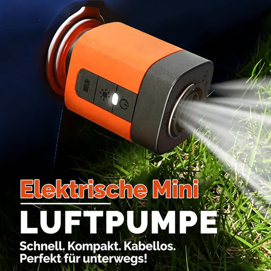 3-in-1 Mini Luftpumpe: Akku-Pumpe, Vakuumpumpe & Campinglaterne – Tragbar & SOS