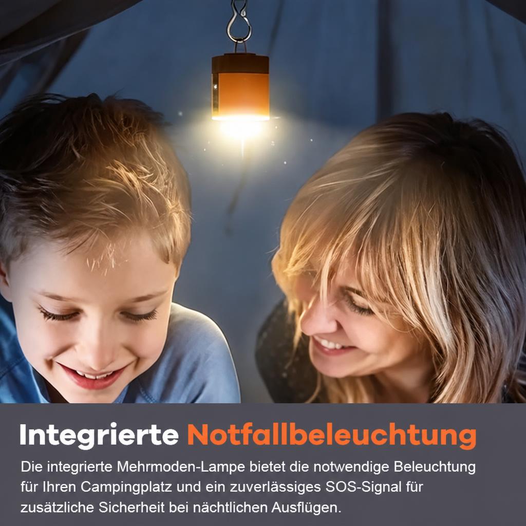 3-in-1 Mini Luftpumpe: Akku-Pumpe, Vakuumpumpe & Campinglaterne – Tragbar & SOS
