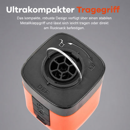 3-in-1 Mini Luftpumpe: Akku-Pumpe, Vakuumpumpe & Campinglaterne – Tragbar & SOS
