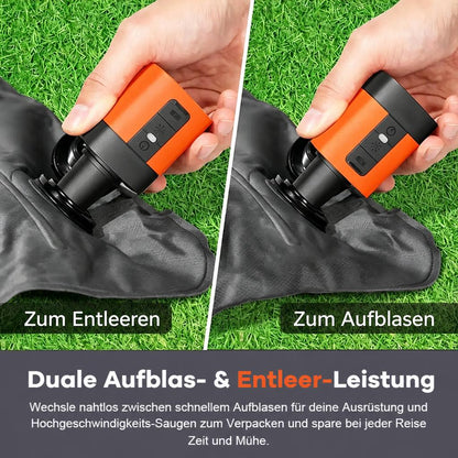 3-in-1 Mini Luftpumpe: Akku-Pumpe, Vakuumpumpe & Campinglaterne – Tragbar & SOS