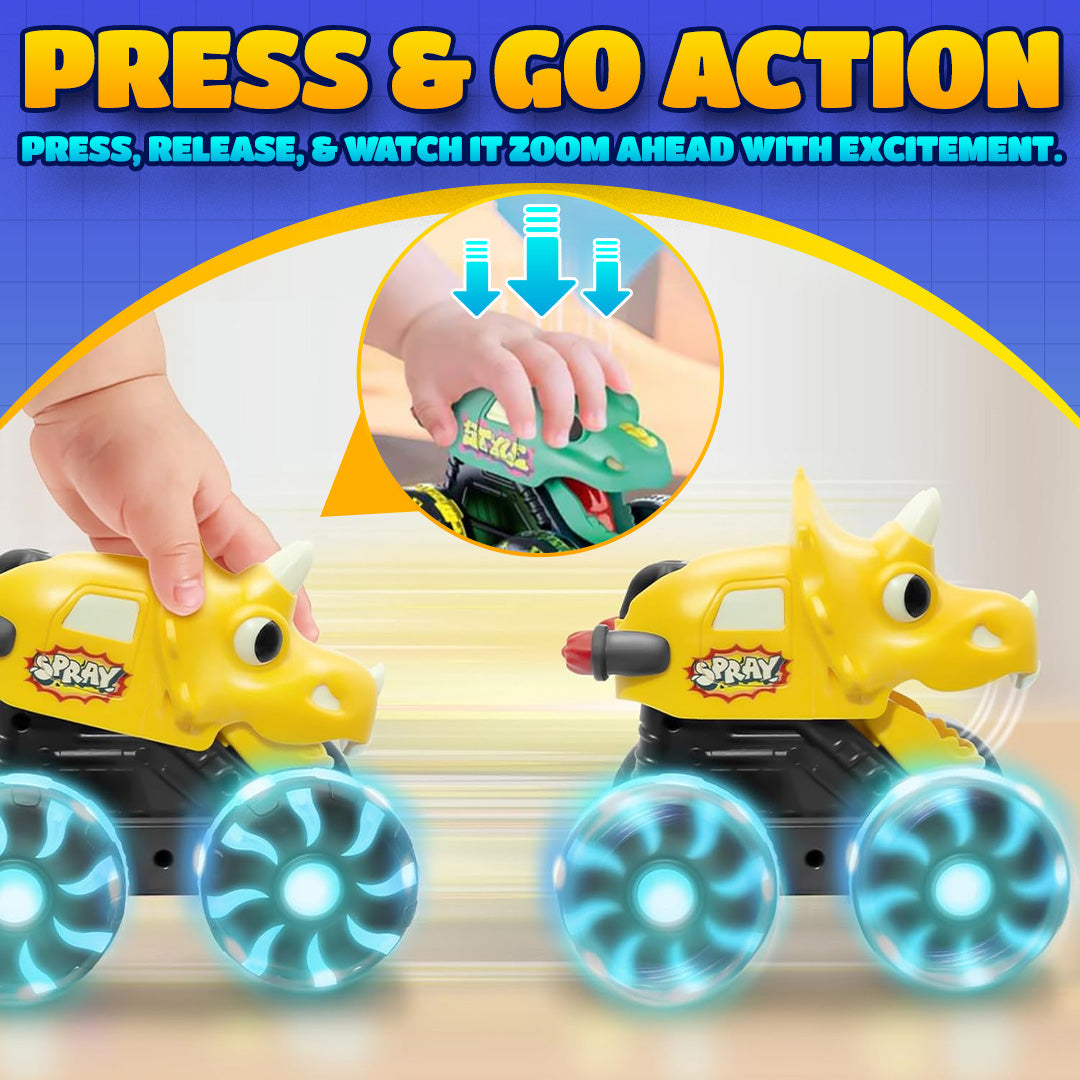 🔥 40% RABATT im Winter-SALE! 🚗 Press & Go Dino Truck für Kleinkinder | Mit bewegungsaktiviertem LED-Licht ✨