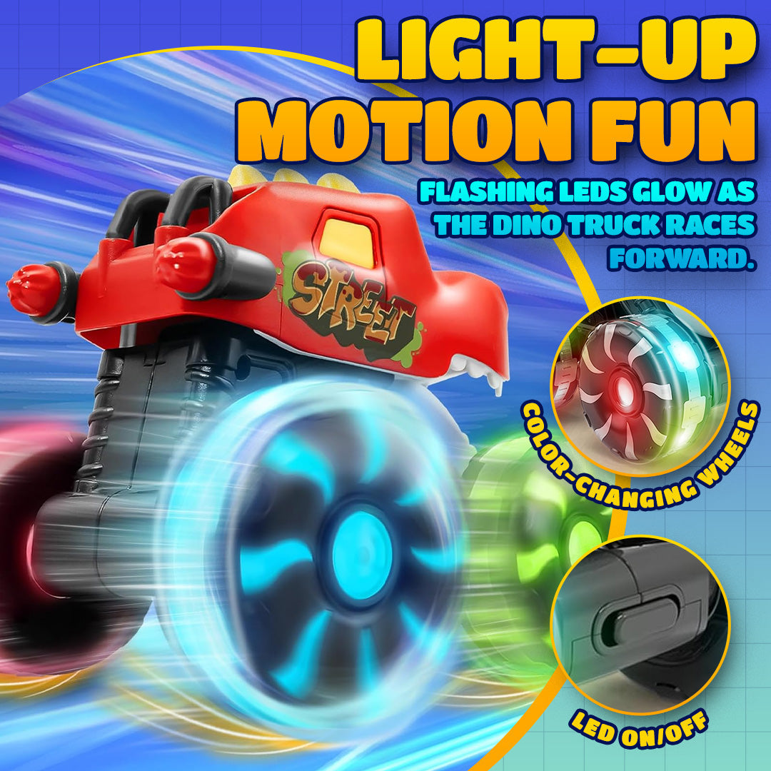🔥 40% RABATT im Winter-SALE! 🚗 Press & Go Dino Truck für Kleinkinder | Mit bewegungsaktiviertem LED-Licht ✨