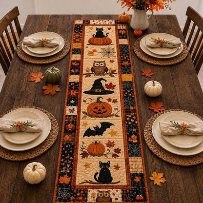 Herbst-Zauber für Ihren Tisch: Gesteppter Tischläufer mit Kürbis-Motiv 🍂