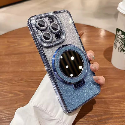 📲✨Gradient Glitter Halter Make-up-Spiegel Schutzhülle