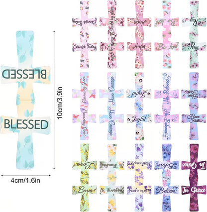 📖 16er-Set Magnetische Kreuz-Lesezeichen ✝️ | Bibelvers & Florales Design | Ideal als Geschenk ✨