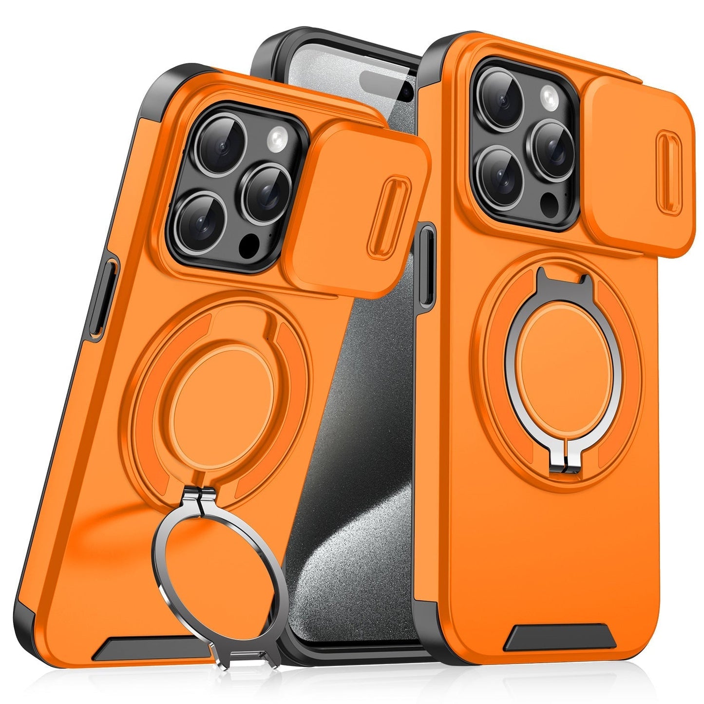 🍎🔄 iPhone Panzerhülle: Mit 360° Stativ-Ring & Schiebbarer Kamera-Abdeckung 📸