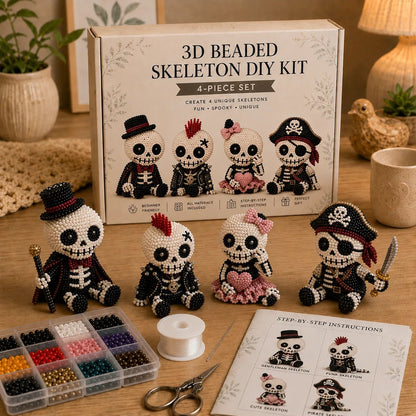💀 Entschleunige deinen Alltag: Erschaffe deine eigene, detailgetreue 3D Gothic-Skelett-Crew mit Perlen-Magie! ✨