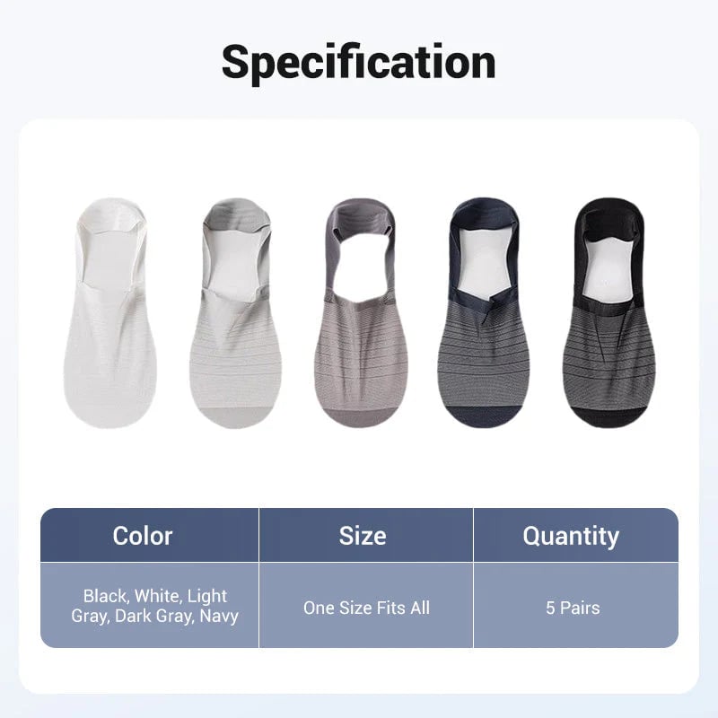 🔥5 Paar Ice Silk No-Show Socken Set
