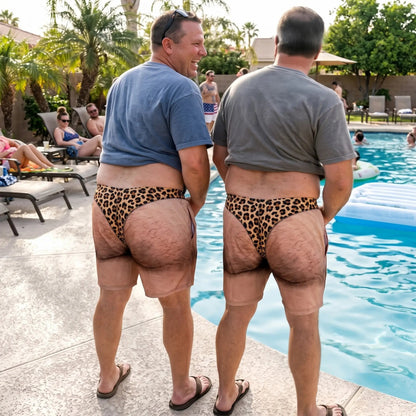 Blickfang am Strand: Die „Cheeky Commando“ Scherz-Badehose für legendäre Partys