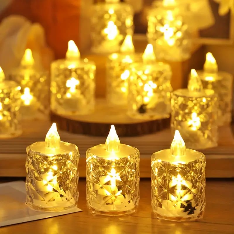 Kristall-Kerzen-Set ohne Flamme