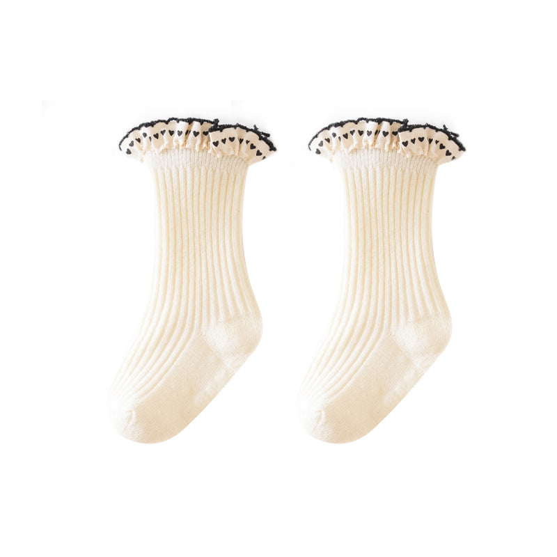 🌸 Extra Weiche Mädchensocken | Macaron-Farben & Chiffon-Rüschen ✨ | Aus Baumwolle