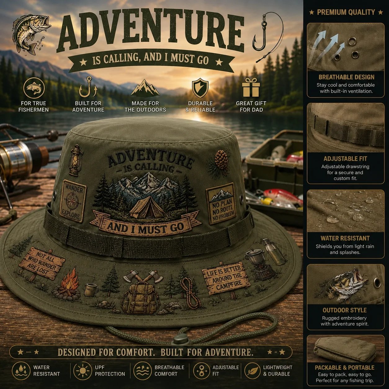 🏕️ "Adventure Is Calling" – Dein robuster Begleiter für unvergessliche Tage in der Natur 🌲