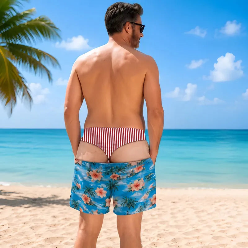 😂 Jeans-Look trifft Leopard: Die coolste Badeshorts für den Sommer 🌊