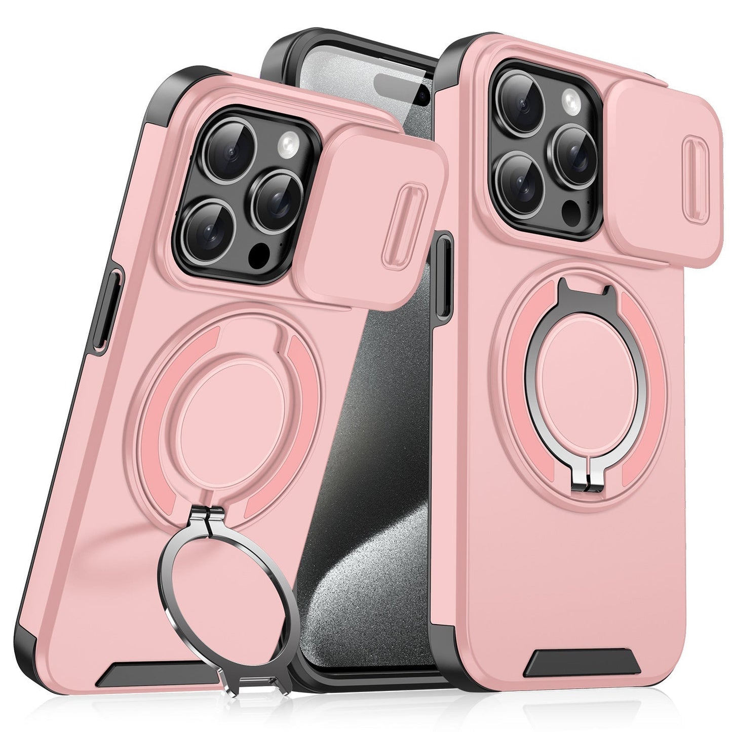 🍎🔄 iPhone Panzerhülle: Mit 360° Stativ-Ring & Schiebbarer Kamera-Abdeckung 📸