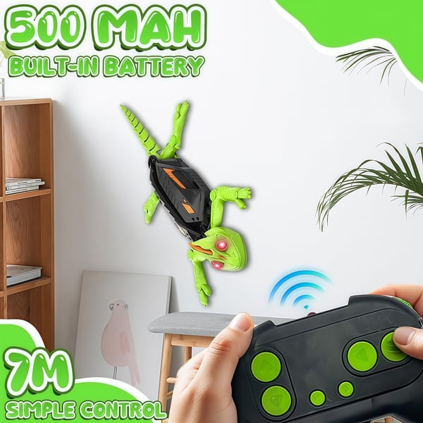 🦎 RC Wandkletter-Auto Gecko 🐞 | Fährt an Wänden & Decken | USB Aufladbar 🎁
