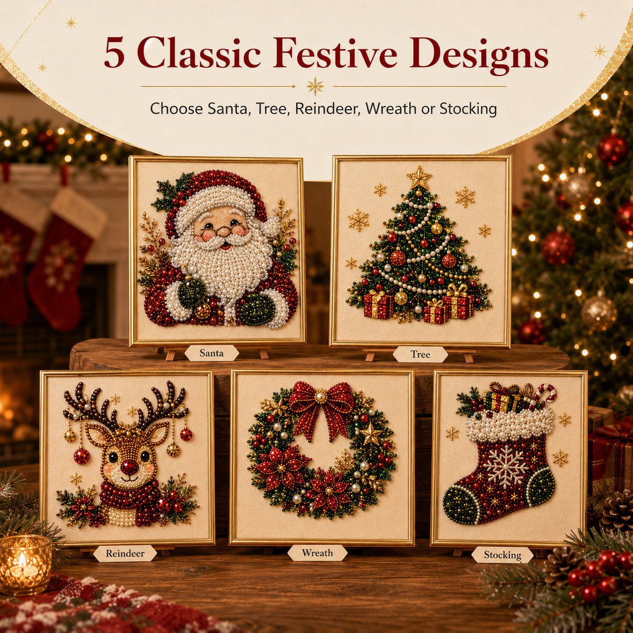 🎁 Das herzerwärmendste Geschenk: Weihnachts 3D Perlenkunst Komplettset