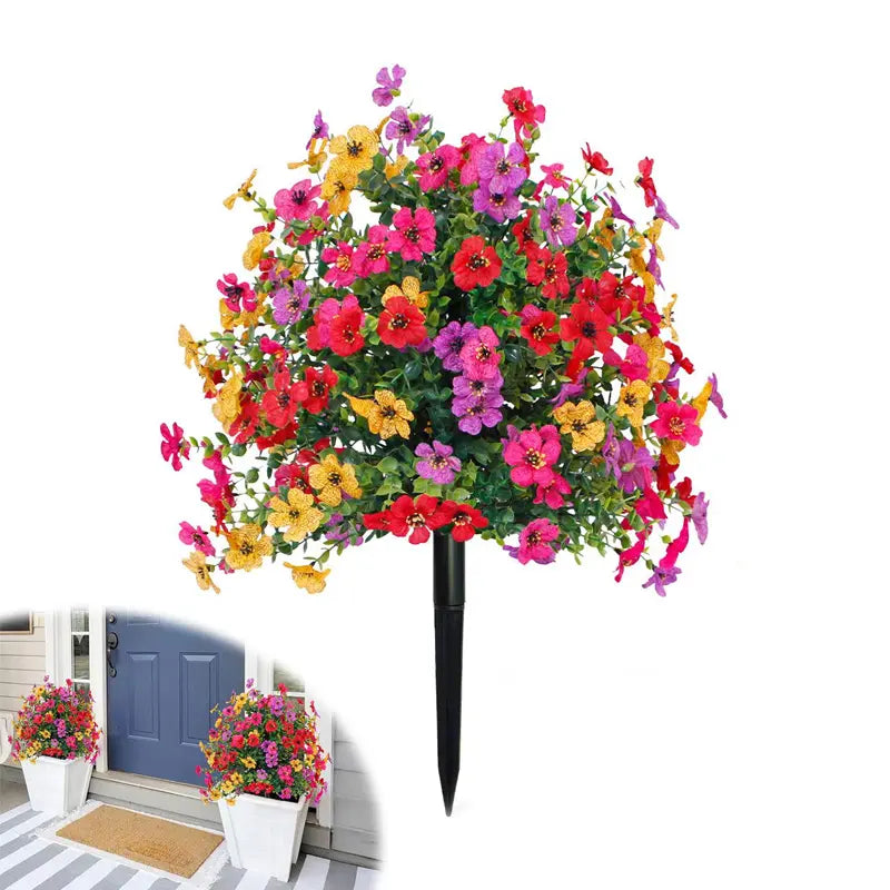 Dauerblüher Gartenstecker: Eukalyptus & Violen Mix – UV-fest & Wetterfest 🌸🌿